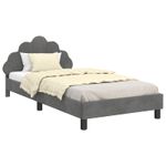 Casa si Gradina - Mobilier - Paturi si accesorii - Paturi - Cadru de pat pentru copii cu spatar Gri inchis 80 x 200 cm - Infinity.ro