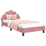 Casa si Gradina - Mobilier - Paturi si accesorii - Paturi - Cadru de pat pentru copii cu spatar Roz 90 x 190 cm Catifea - Infinity.ro