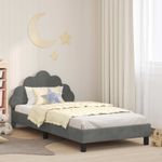 Casa si Gradina - Mobilier - Paturi si accesorii - Paturi - Cadru de pat pentru copii cu spatar Gri inchis 80 x 200 cm - Infinity.ro