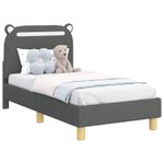 Casa si Gradina - Mobilier - Paturi si accesorii - Paturi - Cadru de pat pentru copii cu spatar Gri inchis 70 x 140 cm - Infinity.ro