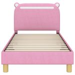 Casa si Gradina - Mobilier - Paturi si accesorii - Paturi - Cadru de pat pentru copii cu spatar Roz 80 x 160 cm tesatura - Infinity.ro