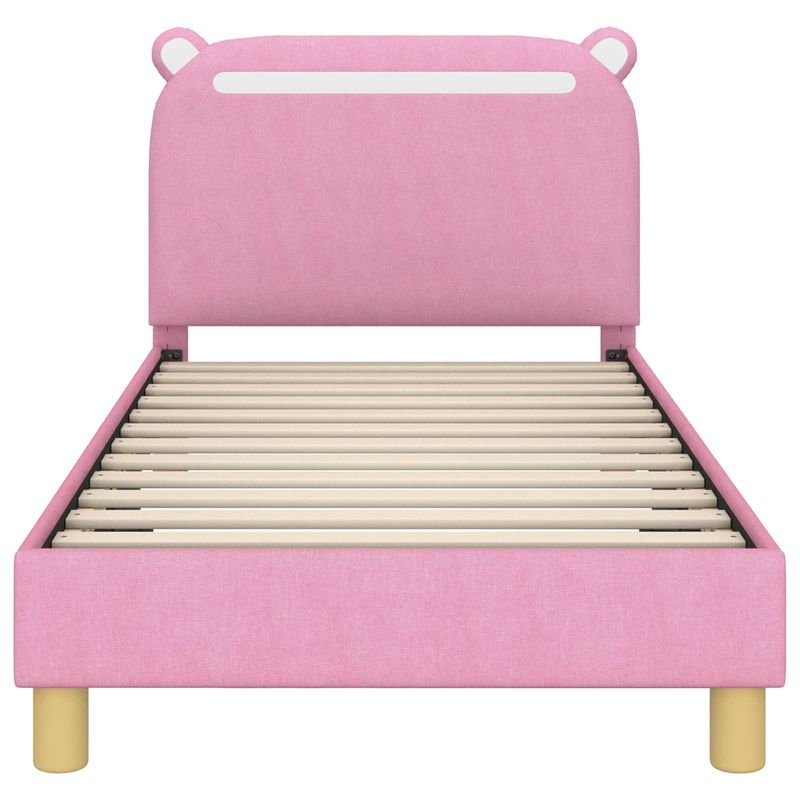 Casa si Gradina - Mobilier - Paturi si accesorii - Paturi - Cadru de pat pentru copii cu spatar Roz 80 x 160 cm tesatura - Infinity.ro
