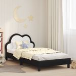 Casa si Gradina - Mobilier - Paturi si accesorii - Paturi - Cadru de pat pentru copii cu spatar Negru 90 x 190 cm PU - Infinity.ro