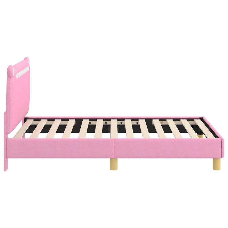 Casa si Gradina - Mobilier - Paturi si accesorii - Paturi - Cadru de pat pentru copii cu spatar Roz 80 x 160 cm tesatura - Infinity.ro