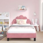 Casa si Gradina - Mobilier - Paturi si accesorii - Paturi - Cadru de pat pentru copii cu spatar Roz 90 x 190 cm Catifea - Infinity.ro