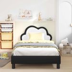 Casa si Gradina - Mobilier - Paturi si accesorii - Paturi - Cadru de pat pentru copii cu spatar Negru 90 x 190 cm PU - Infinity.ro