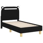Casa si Gradina - Mobilier - Paturi si accesorii - Paturi - Cadru de pat pentru copii cu spatar Negru 70 x 140 cm tesatura - Infinity.ro