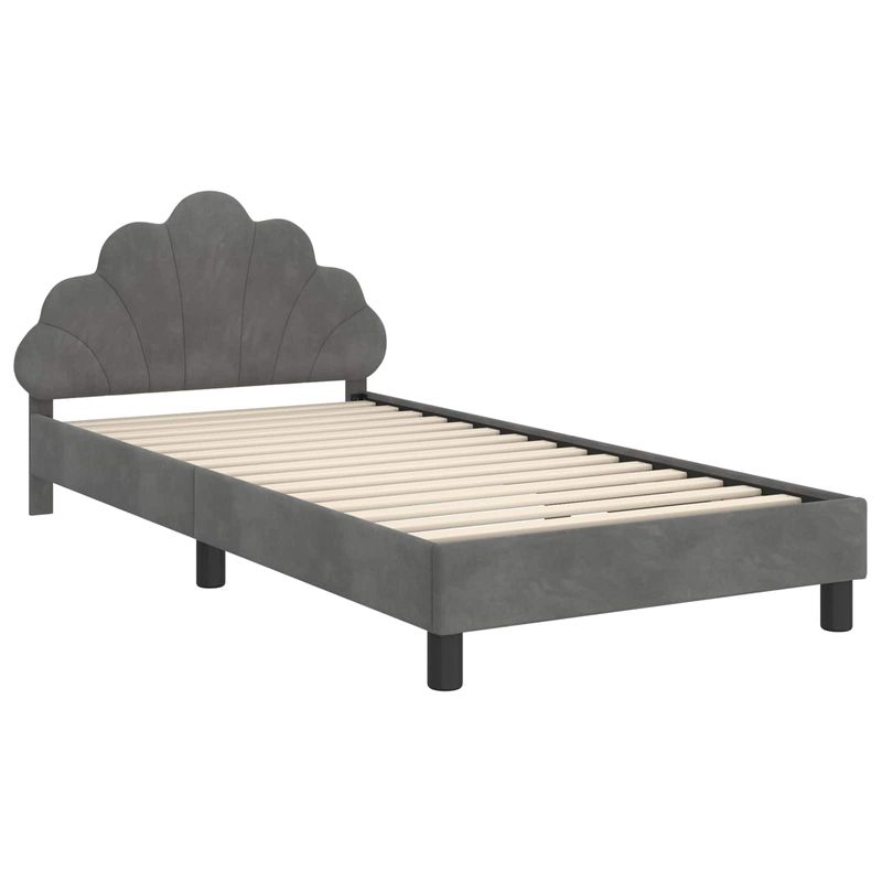 Casa si Gradina - Mobilier - Paturi si accesorii - Paturi - Cadru de pat pentru copii cu spatar Gri inchis 80 x 200 cm - Infinity.ro