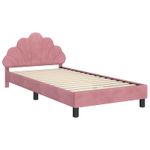 Casa si Gradina - Mobilier - Paturi si accesorii - Paturi - Cadru de pat pentru copii cu spatar Roz 90 x 190 cm Catifea - Infinity.ro