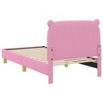 Casa si Gradina - Mobilier - Paturi si accesorii - Paturi - Cadru de pat pentru copii cu spatar Roz 80 x 160 cm tesatura - Infinity.ro