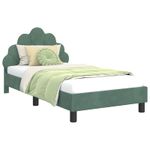 Casa si Gradina - Mobilier - Paturi si accesorii - Paturi - Cadru de pat pentru copii cu spatar Verde Marii 80 x 160 cm - Infinity.ro