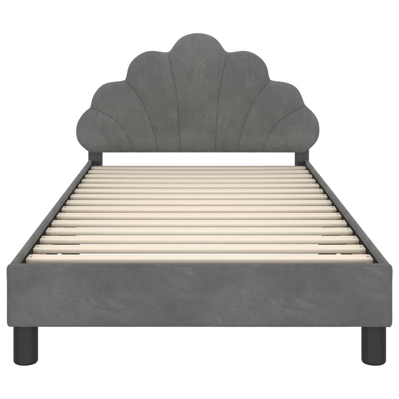 Casa si Gradina - Mobilier - Paturi si accesorii - Paturi - Cadru de pat pentru copii cu spatar Gri inchis 80 x 200 cm - Infinity.ro