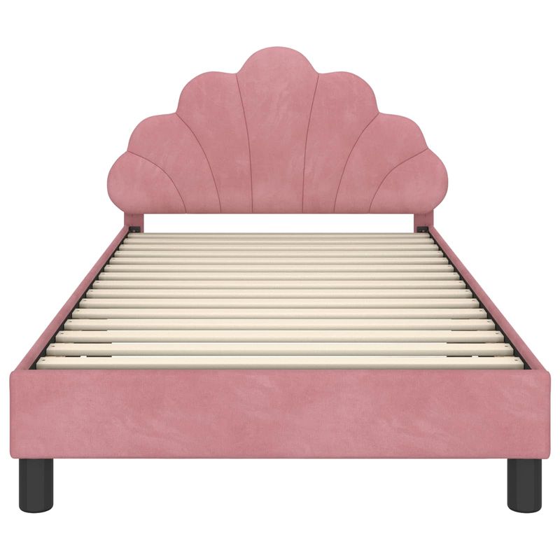 Casa si Gradina - Mobilier - Paturi si accesorii - Paturi - Cadru de pat pentru copii cu spatar Roz 90 x 190 cm Catifea - Infinity.ro