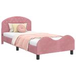 Casa si Gradina - Mobilier - Paturi si accesorii - Paturi - Cadru de pat pentru copii cu spatar Roz 90 x 190 cm Catifea - Infinity.ro