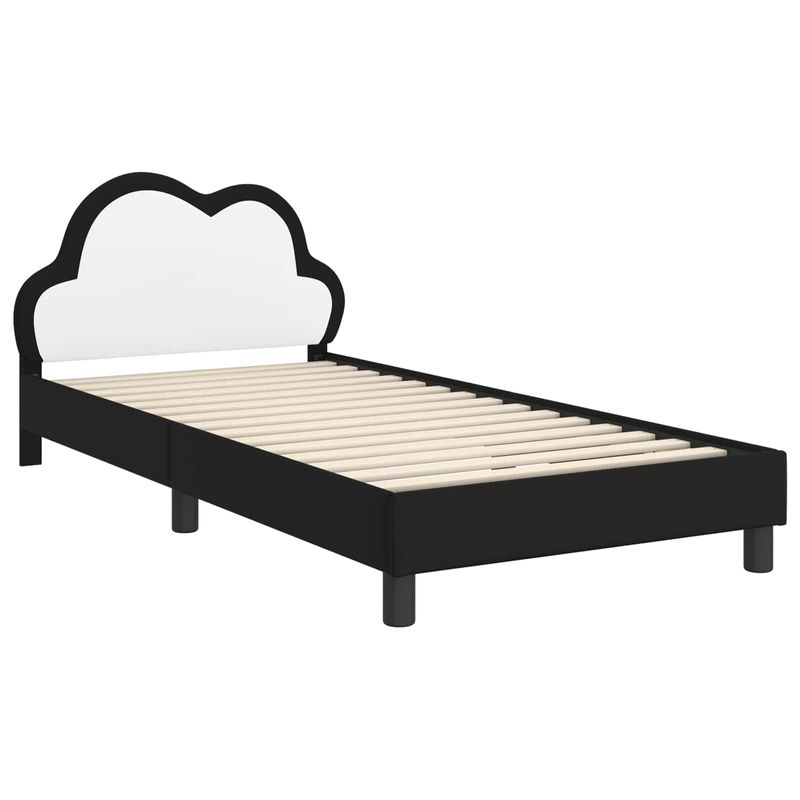 Casa si Gradina - Mobilier - Paturi si accesorii - Paturi - Cadru de pat pentru copii cu spatar Negru 90 x 190 cm PU - Infinity.ro