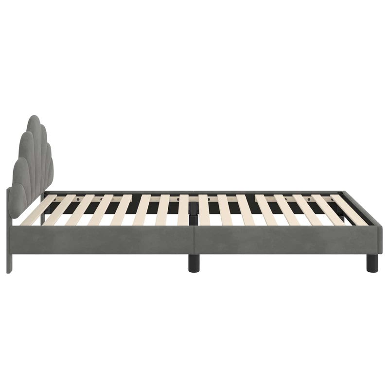Casa si Gradina - Mobilier - Paturi si accesorii - Paturi - Cadru de pat pentru copii cu spatar Gri inchis 80 x 200 cm - Infinity.ro