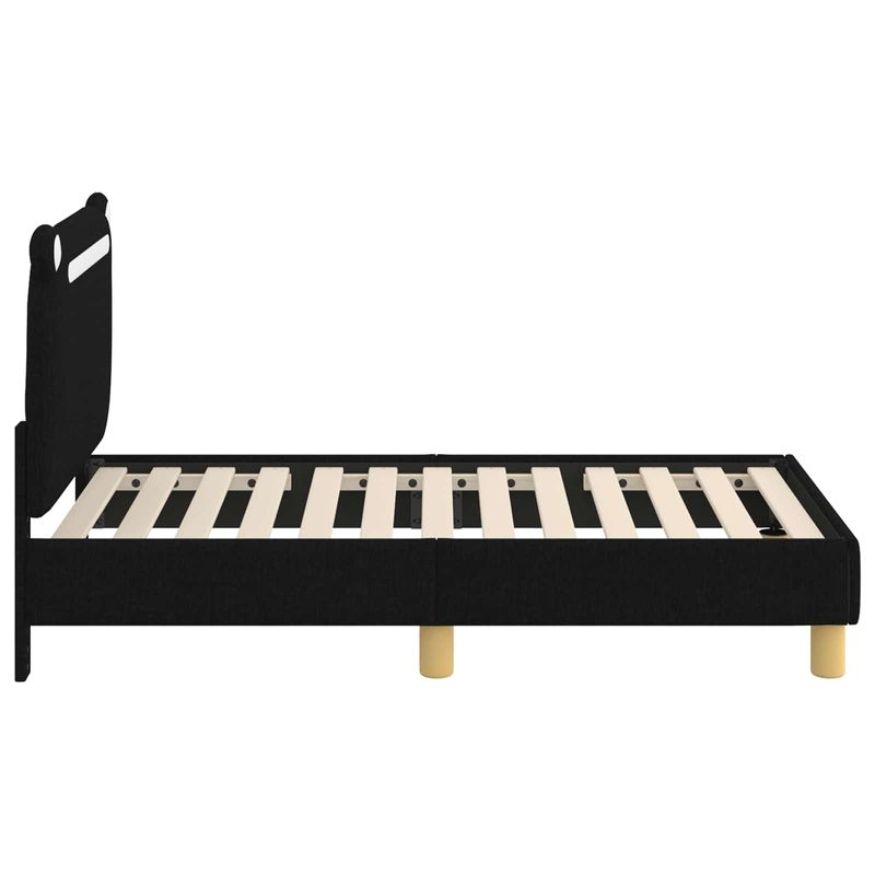 Casa si Gradina - Mobilier - Paturi si accesorii - Paturi - Cadru de pat pentru copii cu spatar Negru 70 x 140 cm tesatura - Infinity.ro