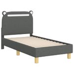 Casa si Gradina - Mobilier - Paturi si accesorii - Paturi - Cadru de pat pentru copii cu spatar Gri inchis 70 x 140 cm - Infinity.ro