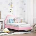 Casa si Gradina - Mobilier - Paturi si accesorii - Paturi - Cadru de pat pentru copii cu spatar Roz 70 x 140 cm PU - Infinity.ro