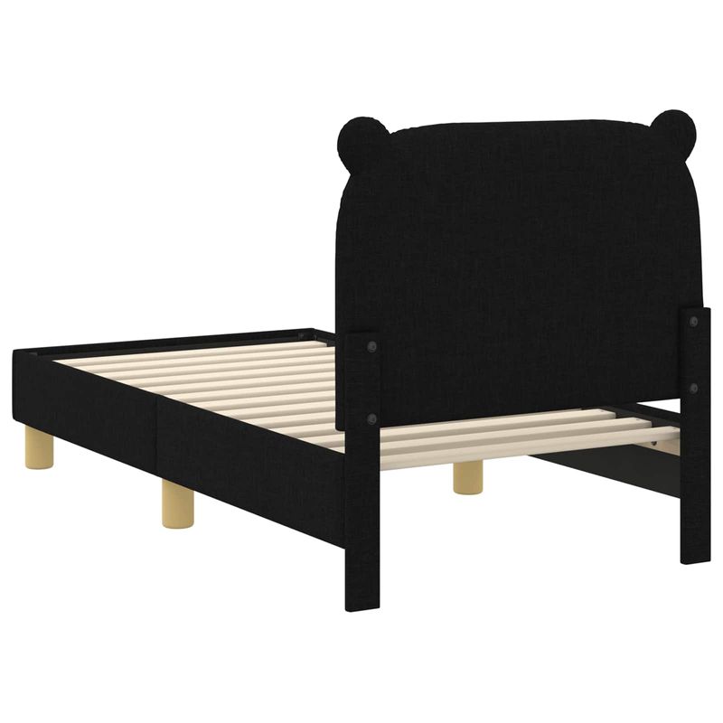 Casa si Gradina - Mobilier - Paturi si accesorii - Paturi - Cadru de pat pentru copii cu spatar Negru 70 x 140 cm tesatura - Infinity.ro