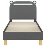 Casa si Gradina - Mobilier - Paturi si accesorii - Paturi - Cadru de pat pentru copii cu spatar Gri inchis 70 x 140 cm - Infinity.ro