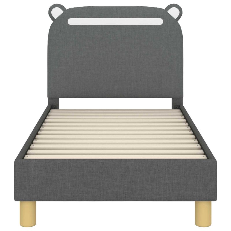 Casa si Gradina - Mobilier - Paturi si accesorii - Paturi - Cadru de pat pentru copii cu spatar Gri inchis 70 x 140 cm - Infinity.ro