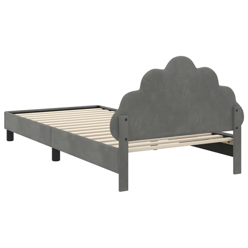 Casa si Gradina - Mobilier - Paturi si accesorii - Paturi - Cadru de pat pentru copii cu spatar Gri inchis 80 x 200 cm - Infinity.ro