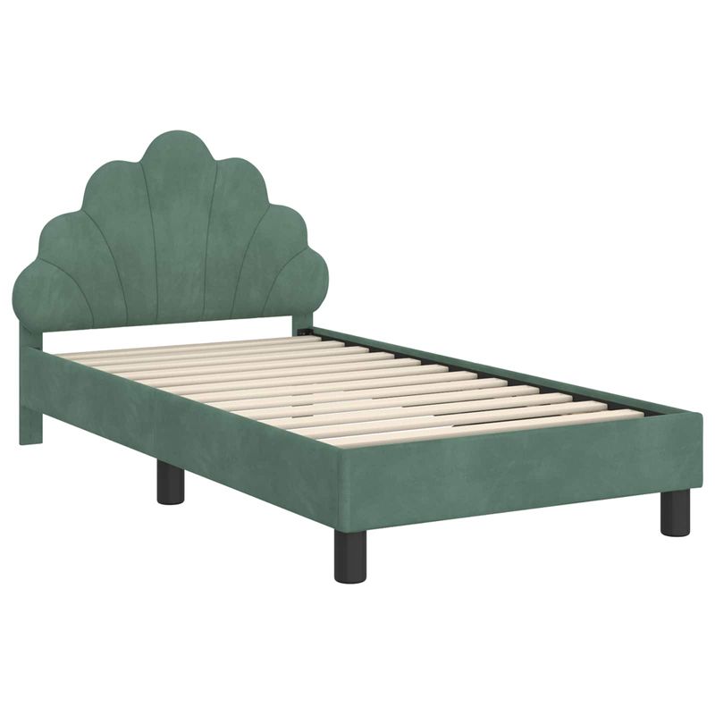 Casa si Gradina - Mobilier - Paturi si accesorii - Paturi - Cadru de pat pentru copii cu spatar Verde Marii 80 x 160 cm - Infinity.ro