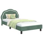 Casa si Gradina - Mobilier - Paturi si accesorii - Paturi - Cadru de pat pentru copii cu spatar Verde Marii 90 x 200 cm - Infinity.ro