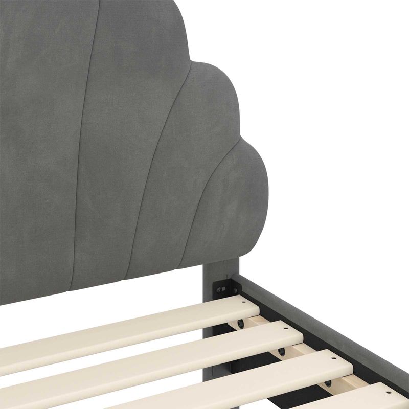 Casa si Gradina - Mobilier - Paturi si accesorii - Paturi - Cadru de pat pentru copii cu spatar Gri inchis 80 x 200 cm - Infinity.ro