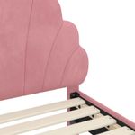 Casa si Gradina - Mobilier - Paturi si accesorii - Paturi - Cadru de pat pentru copii cu spatar Roz 90 x 190 cm Catifea - Infinity.ro