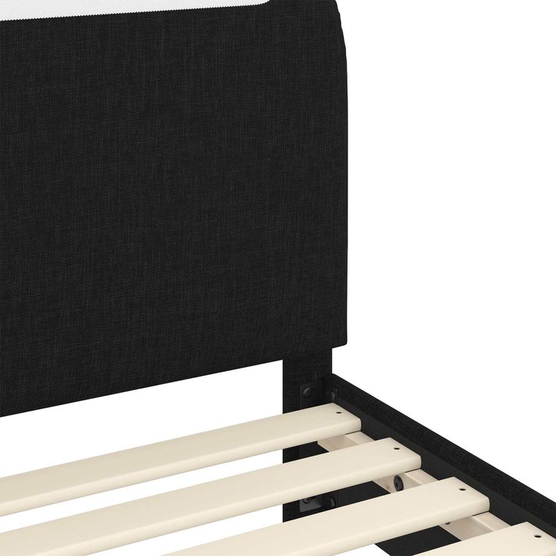 Casa si Gradina - Mobilier - Paturi si accesorii - Paturi - Cadru de pat pentru copii cu spatar Negru 70 x 140 cm tesatura - Infinity.ro