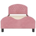 Casa si Gradina - Mobilier - Paturi si accesorii - Paturi - Cadru de pat pentru copii cu spatar Roz 90 x 190 cm Catifea - Infinity.ro