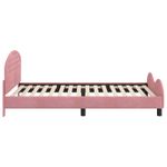 Casa si Gradina - Mobilier - Paturi si accesorii - Paturi - Cadru de pat pentru copii cu spatar Roz 90 x 190 cm Catifea - Infinity.ro