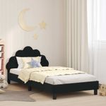 Casa si Gradina - Mobilier - Paturi si accesorii - Paturi - Cadru de pat pentru copii cu spatar Negru 90 x 200 cm Catifea - Infinity.ro