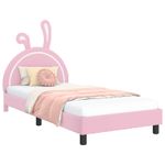 Casa si Gradina - Mobilier - Paturi si accesorii - Paturi - Cadru de pat pentru copii cu spatar Roz 90 x 200 cm PU - Infinity.ro