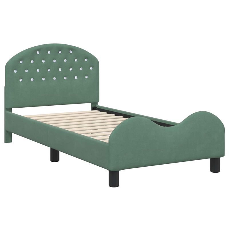 Casa si Gradina - Mobilier - Paturi si accesorii - Paturi - Cadru de pat pentru copii cu spatar Verde Marii 80 x 160 cm - Infinity.ro