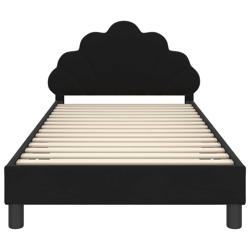 Casa si Gradina - Mobilier - Paturi si accesorii - Paturi - Cadru de pat pentru copii cu spatar Negru 90 x 200 cm Catifea - Infinity.ro
