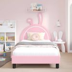 Casa si Gradina - Mobilier - Paturi si accesorii - Paturi - Cadru de pat pentru copii cu spatar Roz 90 x 200 cm PU - Infinity.ro