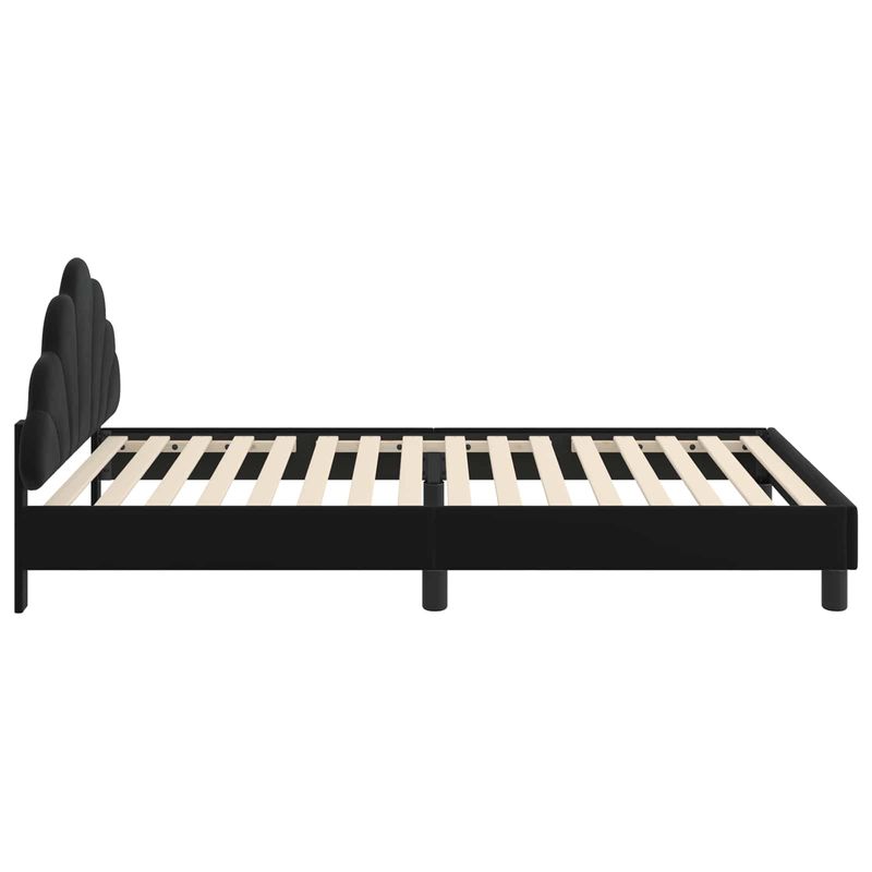 Casa si Gradina - Mobilier - Paturi si accesorii - Paturi - Cadru de pat pentru copii cu spatar Negru 90 x 200 cm Catifea - Infinity.ro