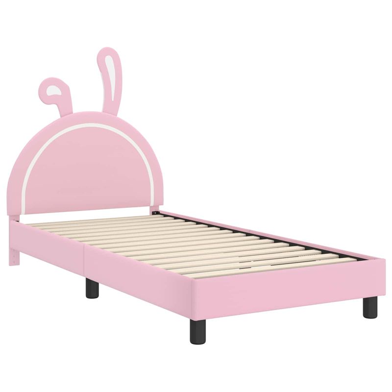 Casa si Gradina - Mobilier - Paturi si accesorii - Paturi - Cadru de pat pentru copii cu spatar Roz 90 x 200 cm PU - Infinity.ro