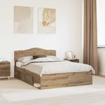 Casa si Gradina - Mobilier - Paturi si accesorii - Paturi - Cadru de pat Stejar artizanal 150 x 200 cm Lemn de pin masiv - Infinity.ro