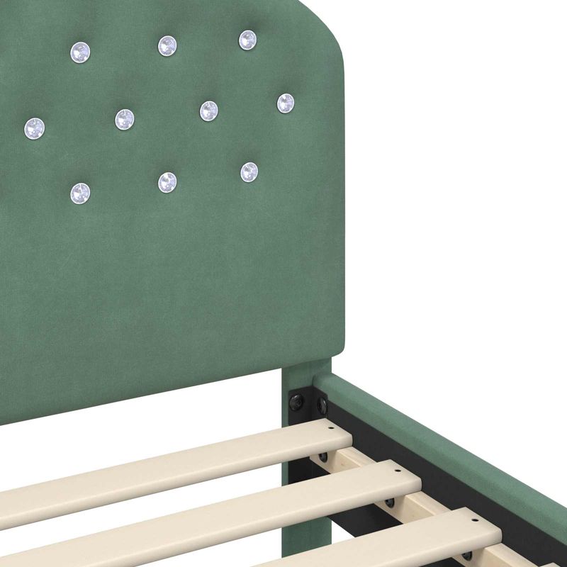 Casa si Gradina - Mobilier - Paturi si accesorii - Paturi - Cadru de pat pentru copii cu spatar Verde Marii 80 x 160 cm - Infinity.ro