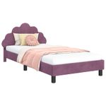 Casa si Gradina - Mobilier - Paturi si accesorii - Paturi - Cadru de pat pentru copii cu spatar Violet 80 x 200 cm Catifea - Infinity.ro