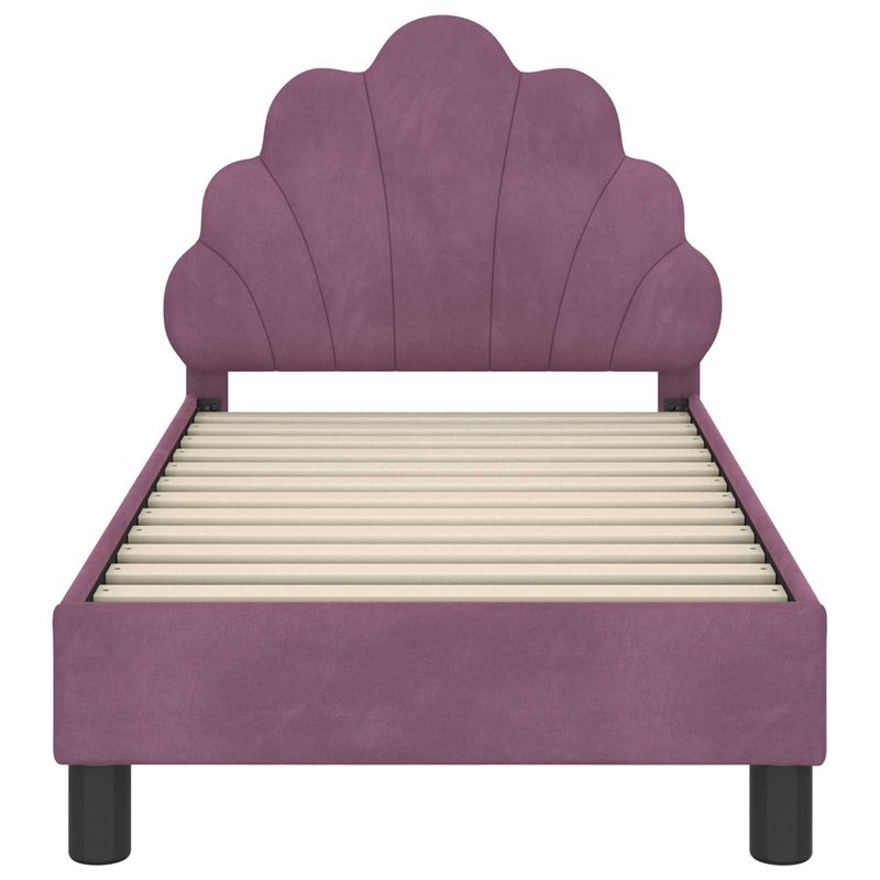 Casa si Gradina - Mobilier - Paturi si accesorii - Paturi - Cadru de pat pentru copii cu spatar Violet 70 x 140 cm Catifea - Infinity.ro