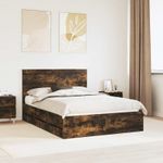 Casa si Gradina - Mobilier - Paturi si accesorii - Paturi - Cadru de pat Stejar fumuriu 140 x 200 cm Lemn Ingineresc - Infinity.ro
