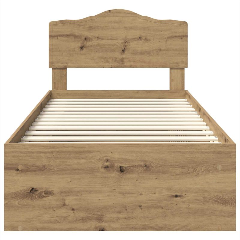 Casa si Gradina - Mobilier - Paturi si accesorii - Paturi - Cadru de pat Stejar artizanal 90 x 190 cm Lemn de pin masiv - Infinity.ro