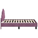 Casa si Gradina - Mobilier - Paturi si accesorii - Paturi - Cadru de pat pentru copii cu spatar Violet 70 x 140 cm Catifea - Infinity.ro