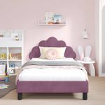 Casa si Gradina - Mobilier - Paturi si accesorii - Paturi - Cadru de pat pentru copii cu spatar Violet 80 x 200 cm Catifea - Infinity.ro