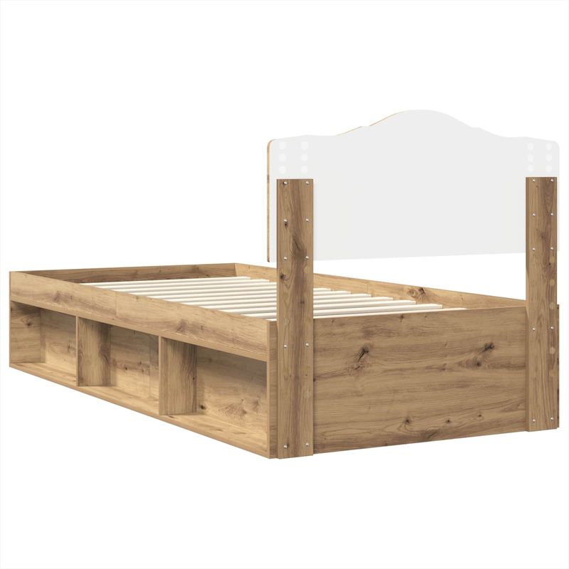 Casa si Gradina - Mobilier - Paturi si accesorii - Paturi - Cadru de pat Stejar artizanal 100 x 200 cm Lemn de pin masiv - Infinity.ro